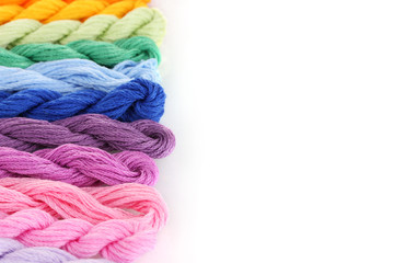 sewing threads for embroidery isolated on white