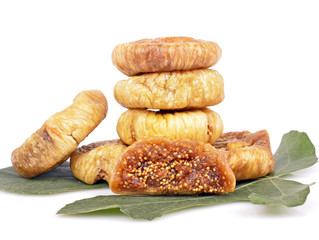 dried fig fruit on white background