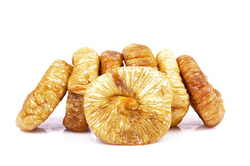 dried fig fruit on white background