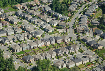 Houses on Hillside - Aerial