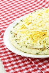 raw italian cheese pizza