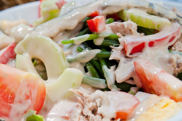 Delicious fresh salad with tomatoes