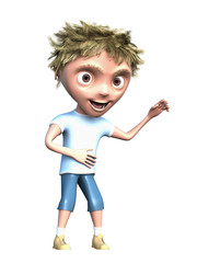 Laughing cg boy isolated