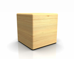 3D Holzwürfel abgerundet - Fichte
