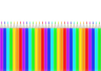 rainbow color pencils isolated on white
