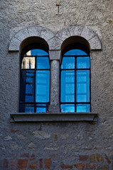 Arched Windows Turquoise Reflection