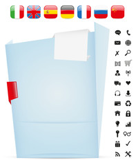 Box 3D con Bandiere e Icone