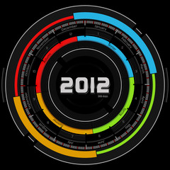 2012 calendar - futuristic concept design - black background