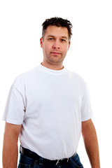 Obraz premium Young man is looking into camera
