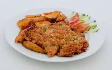 Pork steak in batter
