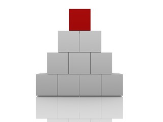 Naklejka premium Pyramide aus Würfeln-isoliert