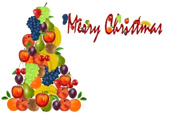 Christmas tree witm fruit