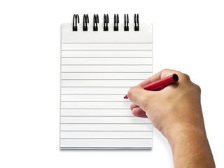 Writing in ring bound note book