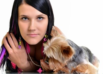 femme et chien