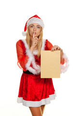 Weihnachtsfrau mit Wunschbrief.