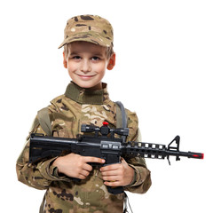 Young soldier with rifle