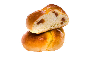 Cutting Bun with jam