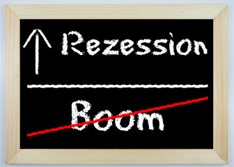 Schild - Boom / Rezession
