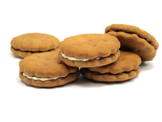 Chocolate sandwitch biscuits with cream filling