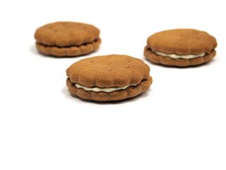 Chocolate sandwitch biscuits with cream filling
