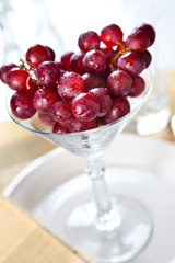 grapes in a cocktail glass