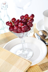 grapes in a cocktail glass