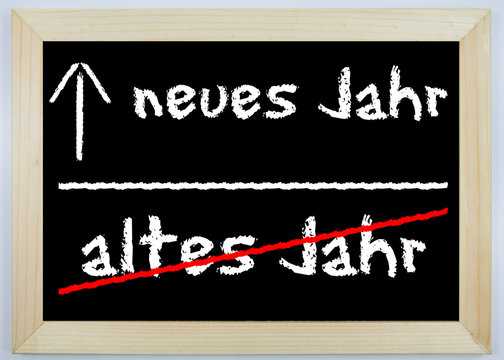 Schild - altes Jahr / neues Jahr