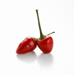 Two little hot red pepper