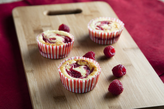 Raspberry Cheesecakes.