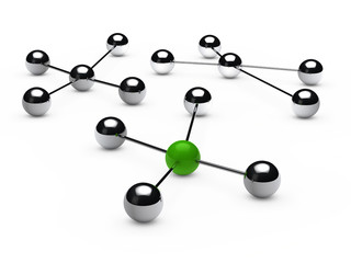 Leadership concept with green sphere