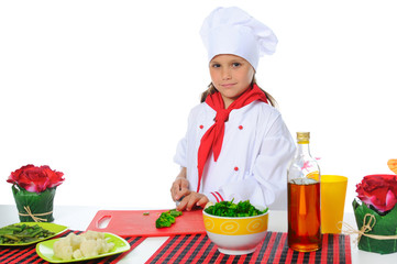 Little Chef in uniform.