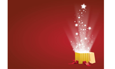 Open Gift Box Unwrapped Christmas Present Star Burst