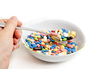 Medical concept created by pills .