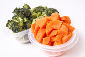 Vegetables in Plastic Container