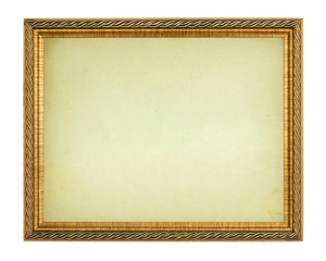 Fototapeta premium Gold frame on white background