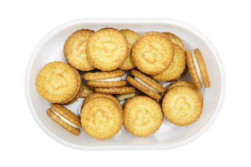Cookies in the Plastic box isolated