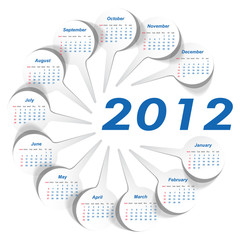 Vector calendar (week starts on Sunday)