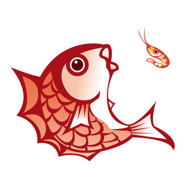 鯛と海老 Stock Vector Adobe Stock