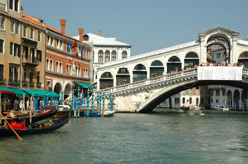 Rialto Bridge in the City of Venice Italy