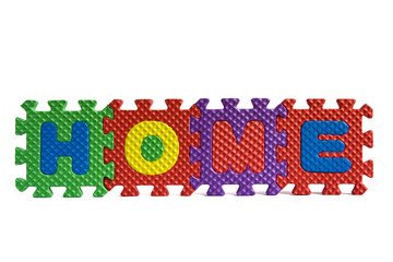 Home - icon with alphabet puzzle letters isolated