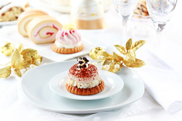 Whipped cream cakes for Christmas