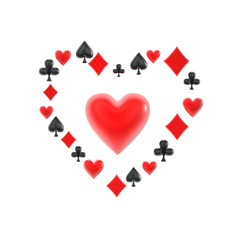 poker suit heart symbols