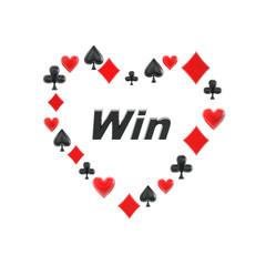poker suit heart symbols