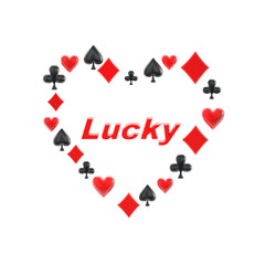poker suit heart symbols
