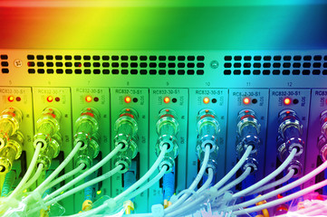 Fiber optic cablel connect to communication Distribution point