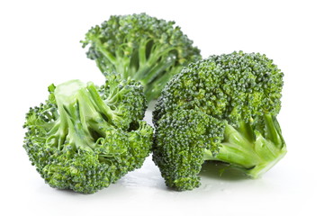 Broccoli on a white