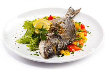 Fish dish - roasted fish and vegetables