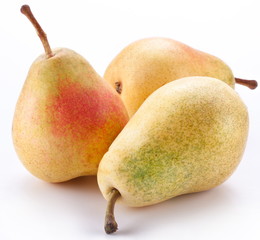 Pears on a white