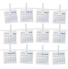 Vector calendar 2012 (week starts on Sunday)