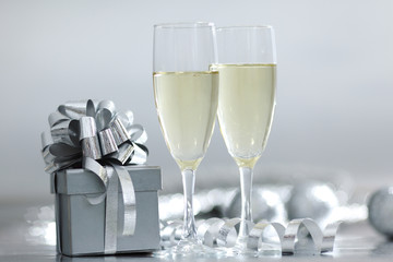 silver christmas card